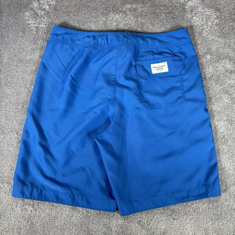 Abercrombie & Fitch Board Shorts Mens L Blue Unlined Swim Trunks Surf Y2K‎